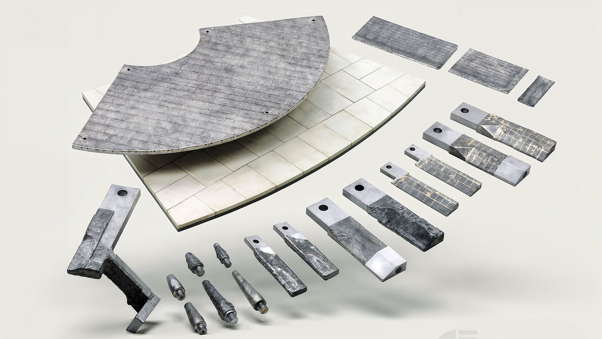 Eirich production floor with intensive mixers and material preparation equipment